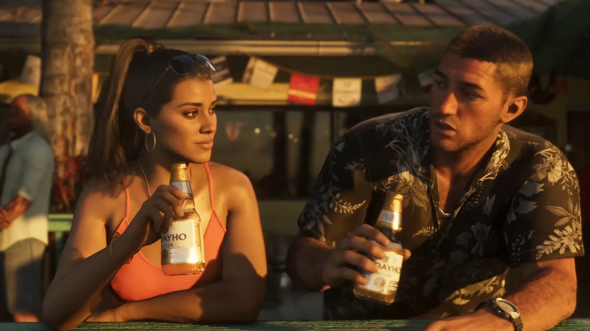 Slunečná pláž Vice Beach s palmami